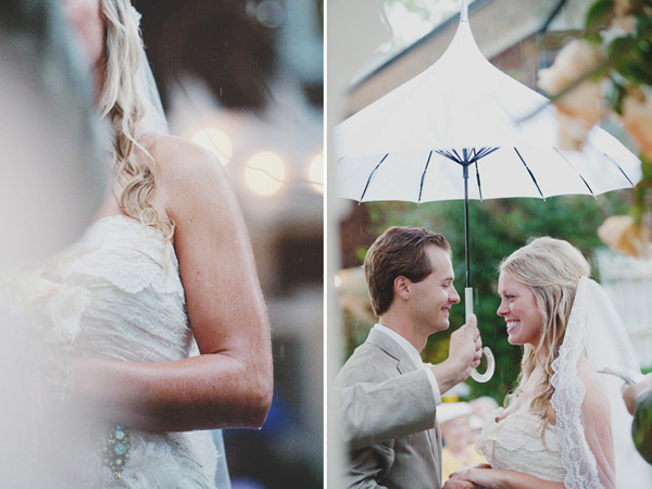 Is rain on your wedding day good or bad luck? Find out here! Image by Dixie Pixel. | The Pink Bride www.thepinkbride.com