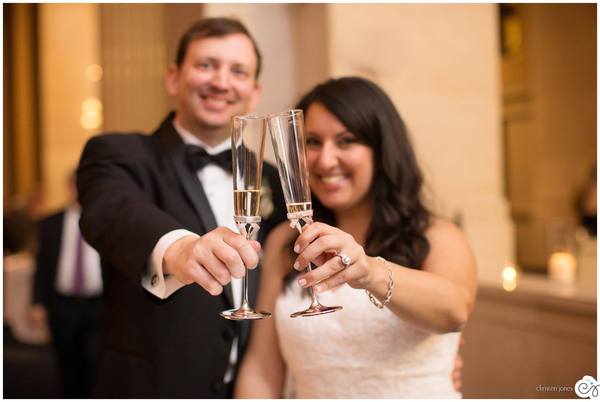 Bride and groom toast at wedding, photographed by Christen Jones Photography | The Pink Bride {10 Steps to Long-Distance Wedding Planning}