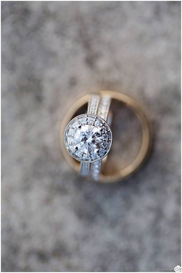 Bridal set and wedding bands at Tennessee wedding, photographed by Christen Jones Photography | The Pink Bride {10 Steps to Long-Distance Wedding Planning}