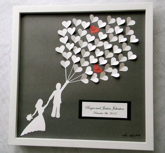 3D heart wedding guest book by PrettyProposal via Etsy | The Pink Bride www.thepinkbride.com