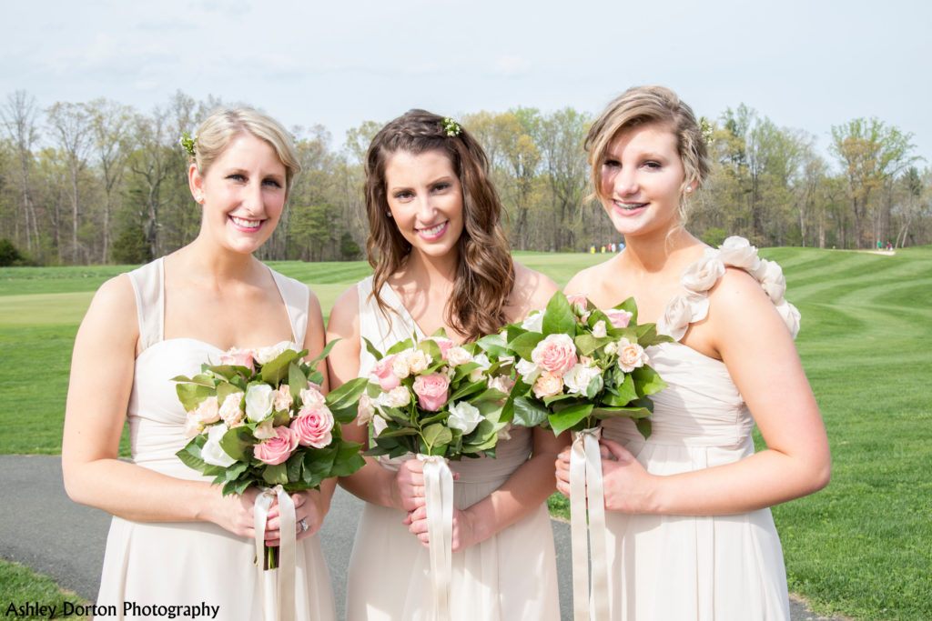 Bride with two maid of honors. Photo Credit: Ashley Dorton Photography | The Pink Bride® www.thepinkbride.com