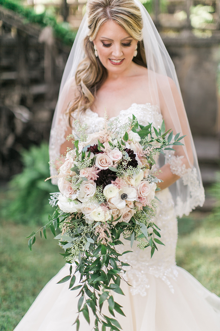 Cascade Bridal Bouquet by Melissa Timm Designs with photo by Brittany Conner Photography | 8 Bouquet Styles Defined | The Pink Bride® www.thepinkbride.com