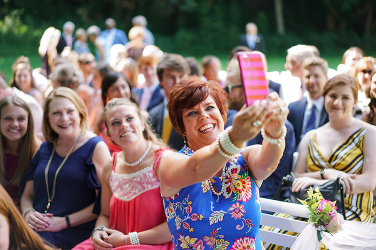 Wedding Guests Taking Selfie at Wedding | Unplugged | Should You Have a Social Media Free Wedding? | Kadee's Approach Photography | The Pink Bride® www.thepinkbride.com